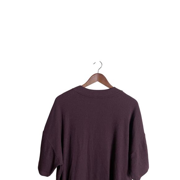 Eileen Fisher Ribbed Jersey Refibra Fabric Crewneck Top Burgundy Womans 2X - Picture 3 of 8